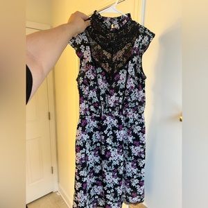 Mock neck floral dress